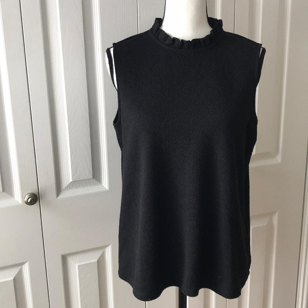 Anthropologie Black Ruffled Top size M - Picture 6 of 12